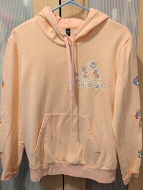 Adidas Peach Floral Trefoil Hoodie